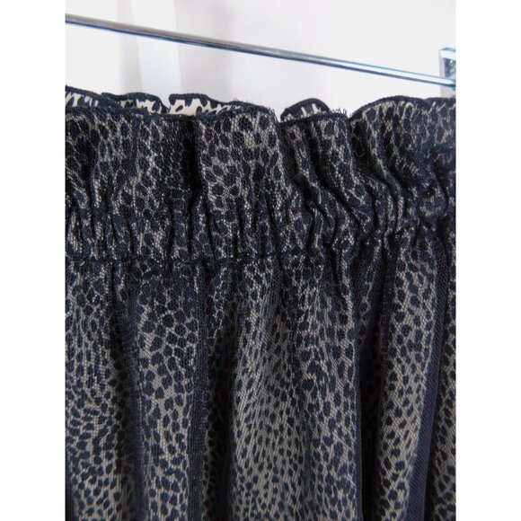 Leopard Print Tulle Skirt Womens Size F One Size Black Sheer Mini Elastic Waist - Picture 2 of 11